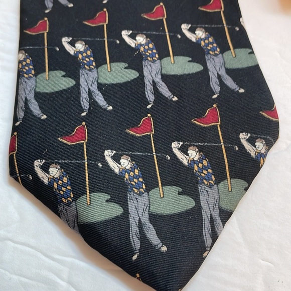 Pebble Beach Other - Pebble Beach golf necktie tie 100% silk USA made 56” X 4” black with golfer
